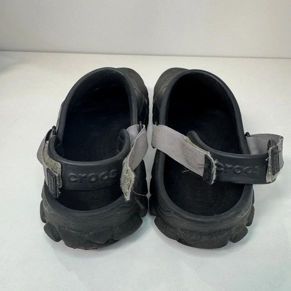 Crocs Classic All-Terrain Clogs Black Rugged Sole Adjustable Strap Mens 12